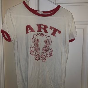 Graphic Red and White Tee